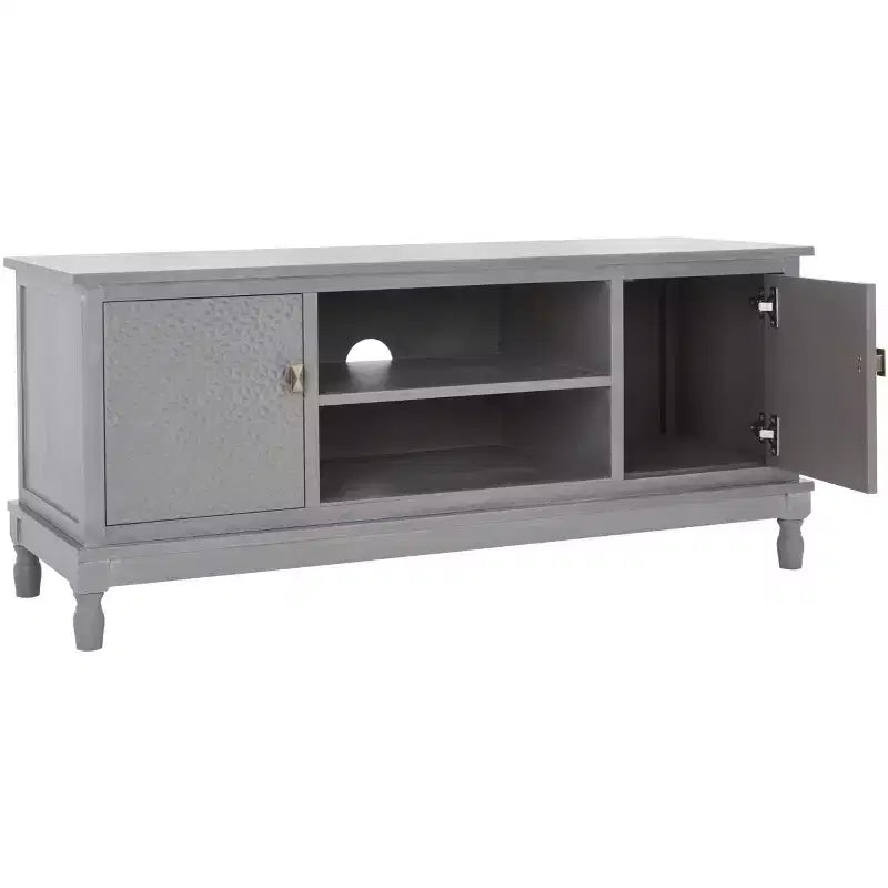 Mobile TV 2 ante 1 ripiano finitura Bianco Lavato Grigio Pino e MDF, Per TV fino a 50", L 120 cm x H 50 cm