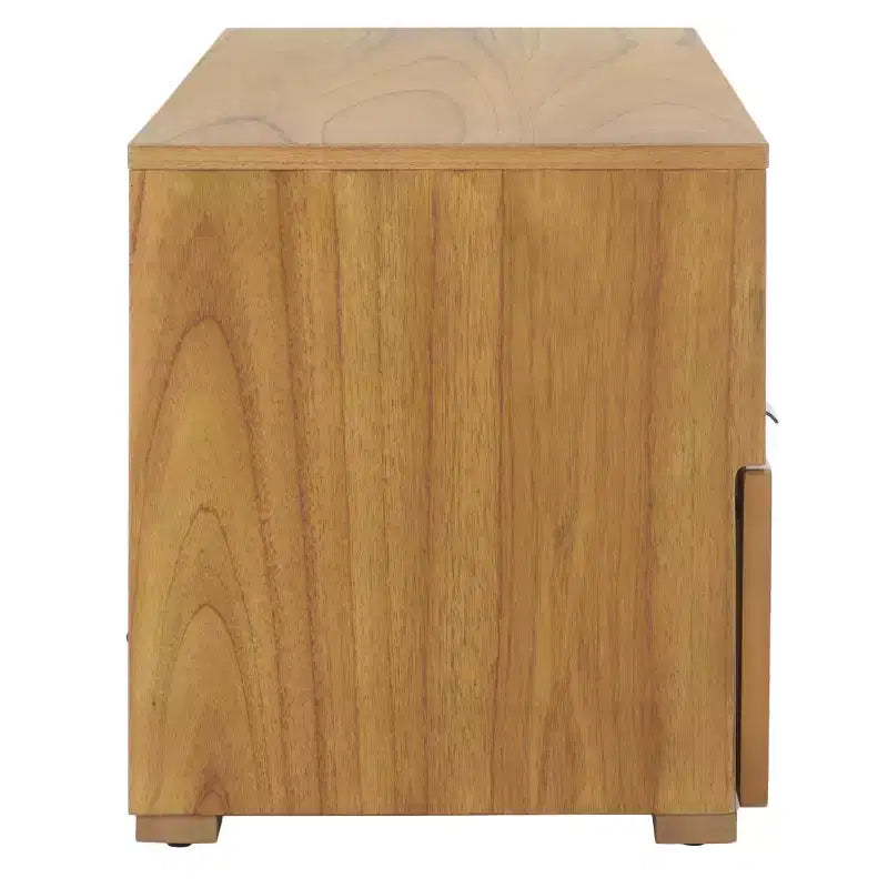 Mobile TV Media con 2 Cassetti Ripiano Aperto Pannelli in Rattan, Adatto a TV fino a 50", 120,65 cm L x 43,18 cm H