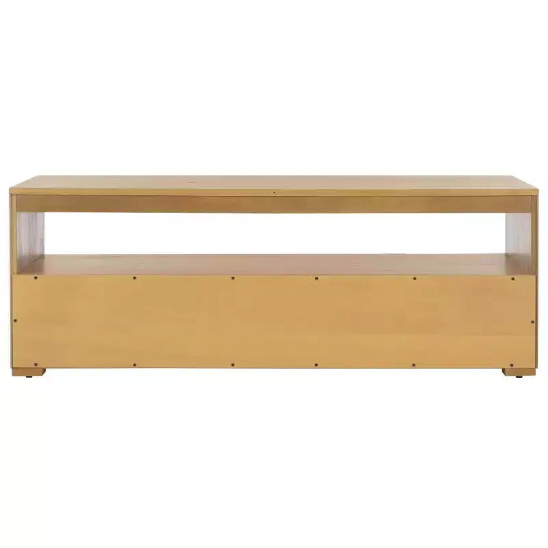 Mobile TV Media con 2 Cassetti Ripiano Aperto Pannelli in Rattan, Adatto a TV fino a 50", 120,65 cm L x 43,18 cm H