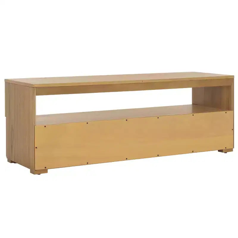 Mobile TV Media con 2 Cassetti Ripiano Aperto Pannelli in Rattan, Adatto a TV fino a 50", 120,65 cm L x 43,18 cm H