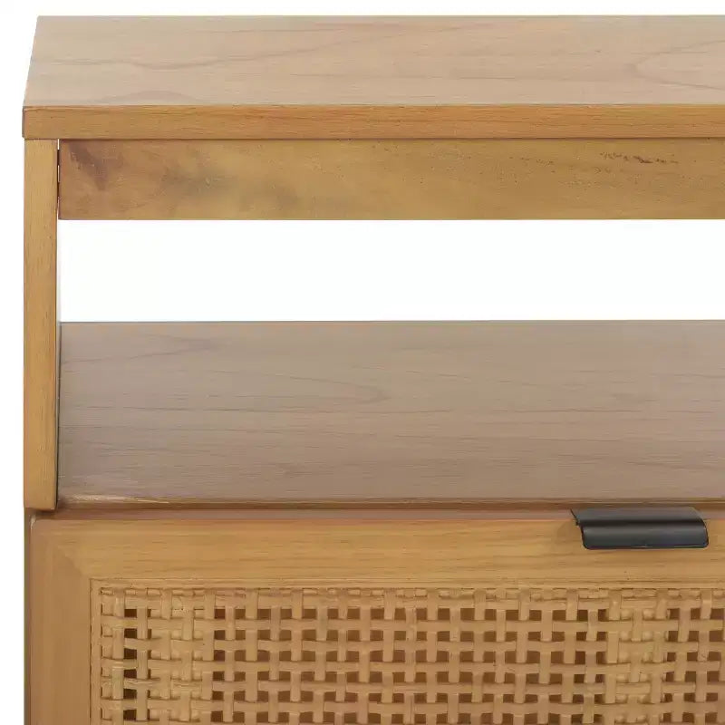 Mobile TV Media con 2 Cassetti Ripiano Aperto Pannelli in Rattan, Adatto a TV fino a 50", 120,65 cm L x 43,18 cm H