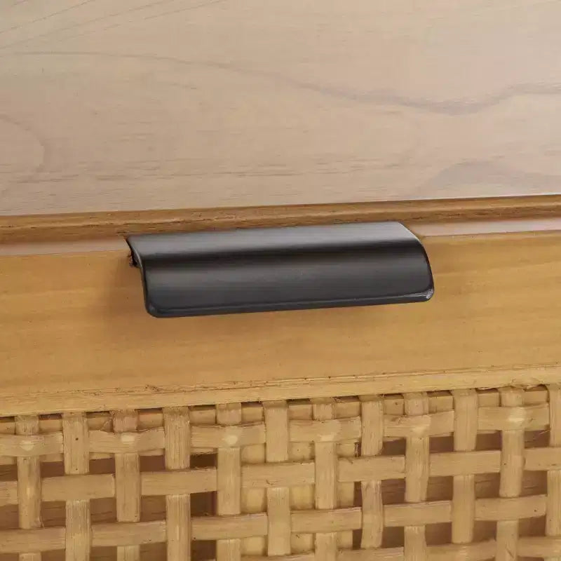 Mobile TV Media con 2 Cassetti Ripiano Aperto Pannelli in Rattan, Adatto a TV fino a 50", 120,65 cm L x 43,18 cm H