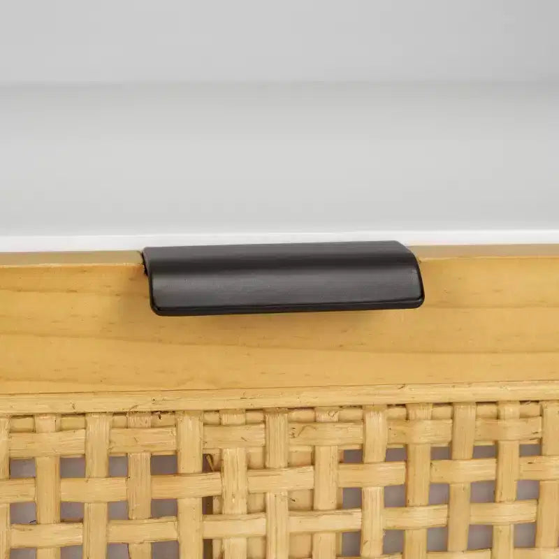 Mobile TV Media con 2 Cassetti Ripiano Aperto Pannelli in Rattan, Adatto a TV fino a 50", 120,65 cm L x 43,18 cm H