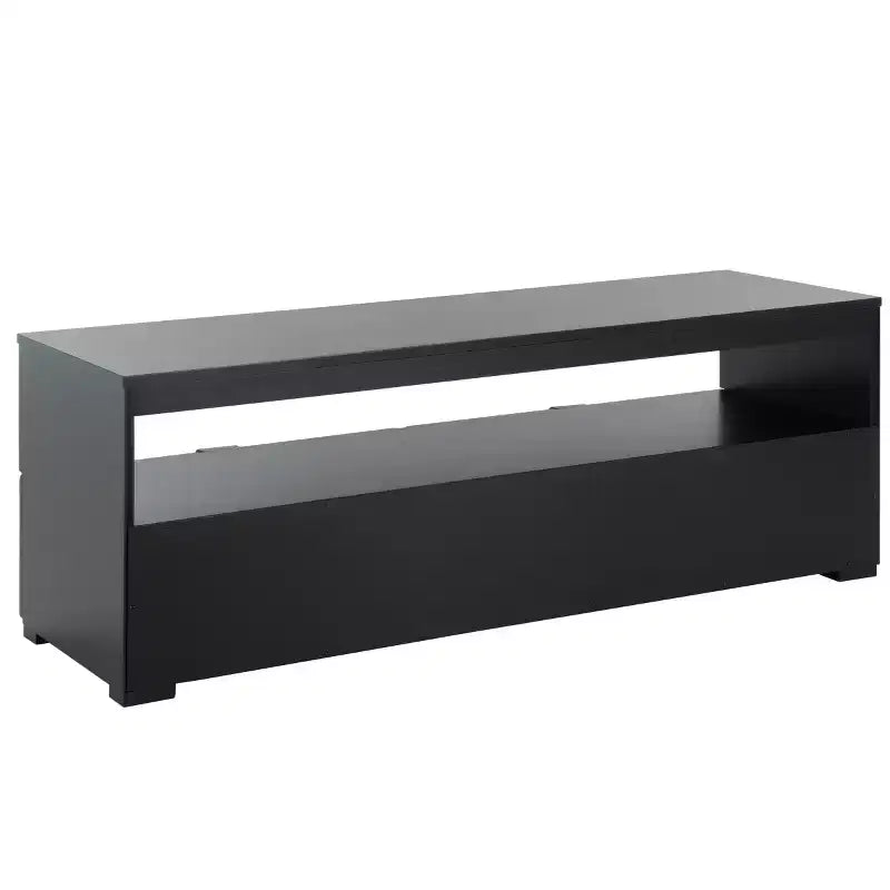 Mobile TV Media con 2 Cassetti Ripiano Aperto Pannelli in Rattan, Adatto a TV fino a 50", 120,65 cm L x 43,18 cm H