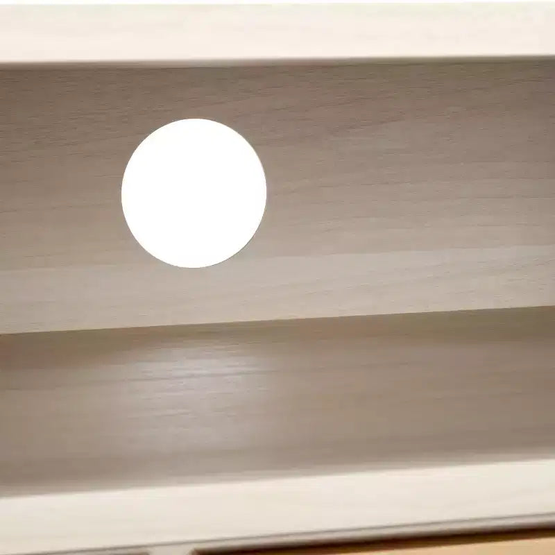 Mobile TV, Credenza Multimediale con 2 Cassetti, 2 Ripiani e Dettagli Scanalati, Noce, Adatto a TV fino a 65", 60.4"L