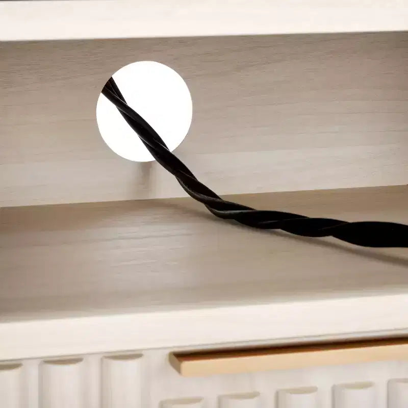 Mobile TV, Credenza Multimediale con 2 Cassetti, 2 Ripiani e Dettagli Scanalati, Noce, Adatto a TV fino a 65", 60.4"L