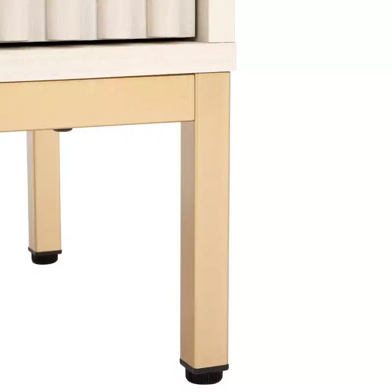 Mobile TV, Credenza Multimediale con 2 Cassetti, 2 Ripiani e Dettagli Scanalati, Noce, Adatto a TV fino a 65", 60.4"L