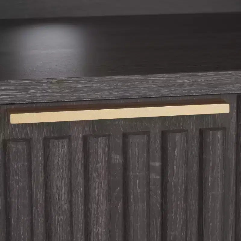 Mobile TV, Credenza Multimediale con 2 Cassetti, 2 Ripiani e Dettagli Scanalati, Noce, Adatto a TV fino a 65", 60.4"L