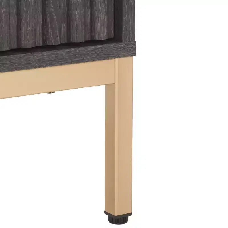 Mobile TV, Credenza Multimediale con 2 Cassetti, 2 Ripiani e Dettagli Scanalati, Noce, Adatto a TV fino a 65", 60.4"L