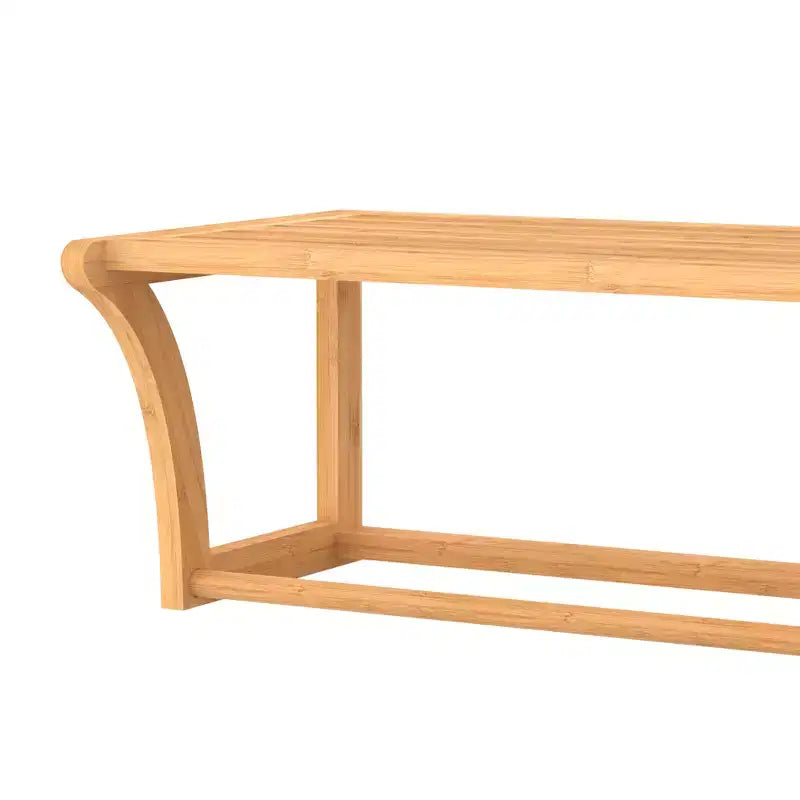 Scaffale da Parete in Bambù con Portasciugamani 4 Ripiani, 63 cm L x 108 cm H, Capacità 22,6 kg