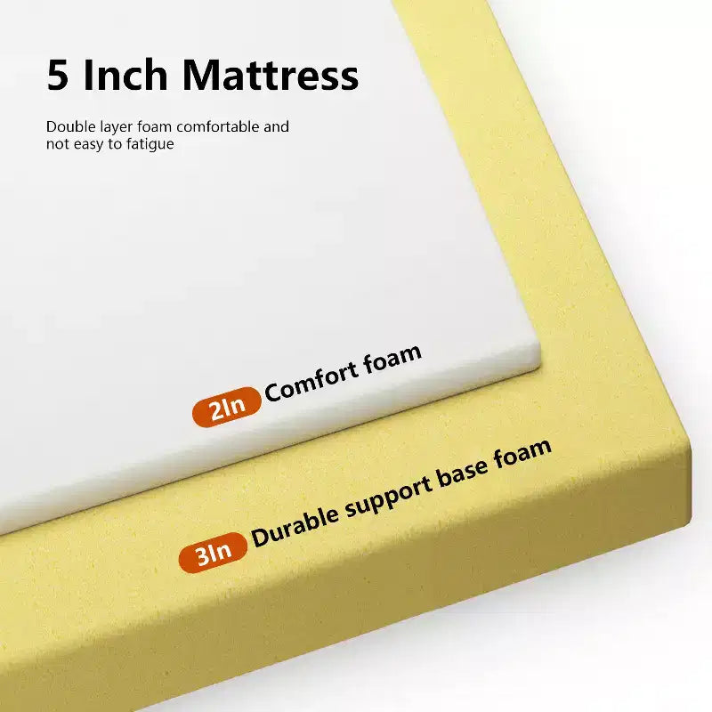 Materasso in memory foam da 5 pollici rigidità media, CertiPUR-US Certified, senza fibra di vetro, in scatola