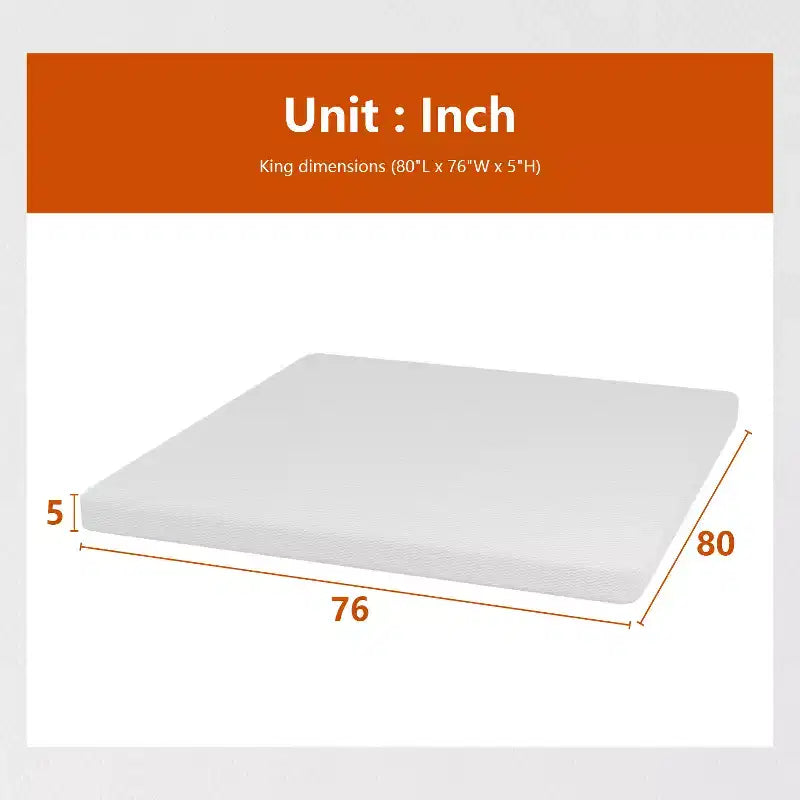 Materasso in memory foam da 5 pollici rigidità media, CertiPUR-US Certified, senza fibra di vetro, in scatola