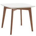 Tavolino finale quadrato, piano in finto marmo bianco, gambe in rovere, stile metà secolo, 50,8 cm L x 50,8 cm P x 45,7 cm H