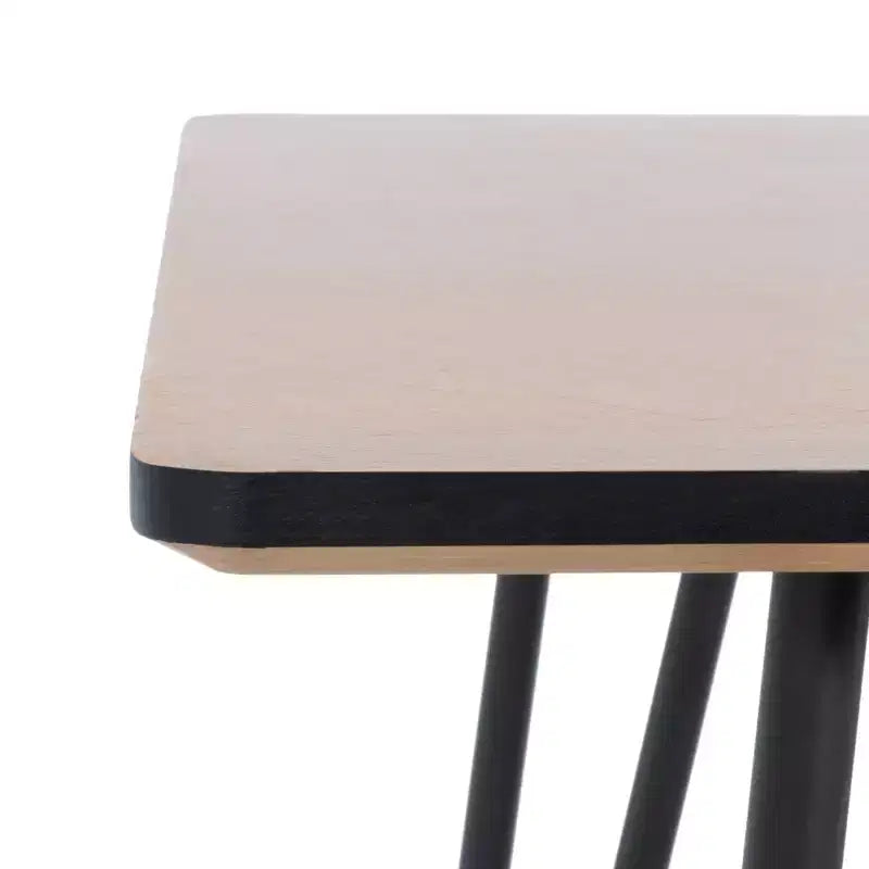 Tavolo da pranzo industriale per 4 persone, piano in mogano, base con gambe miste, 120 cm L x 80 cm P x 76 cm H