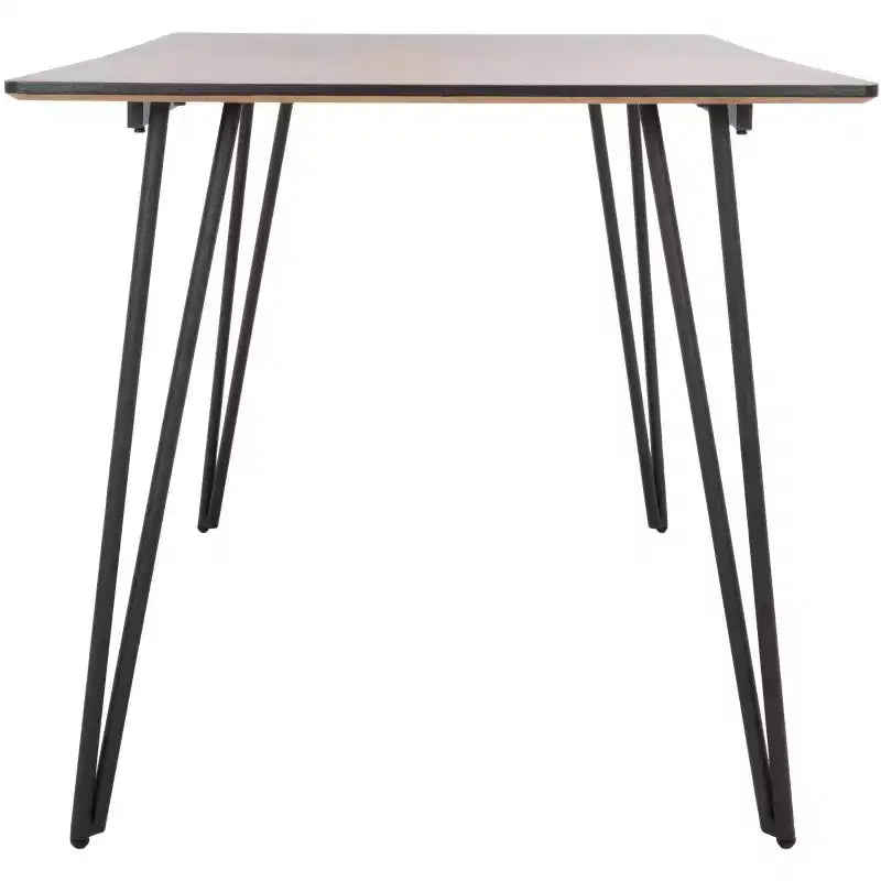 Tavolo da pranzo industriale per 4 persone, piano in mogano, base con gambe miste, 120 cm L x 80 cm P x 76 cm H