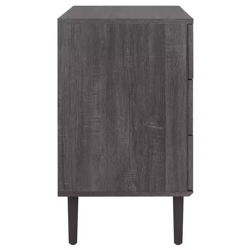 Cassettiera a 3 cassetti con rete in rattan, superficie in legno di gomma, ferramenta antiribaltamento, capacità 79 kg