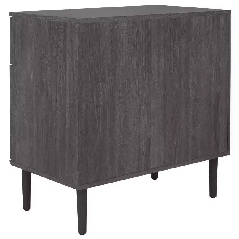 Cassettiera a 3 cassetti con rete in rattan, superficie in legno di gomma, ferramenta antiribaltamento, capacità 79 kg