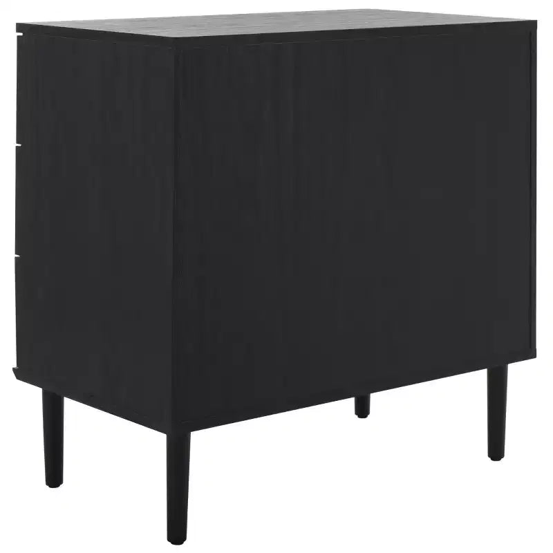 Cassettiera a 3 cassetti con rete in rattan, superficie in legno di gomma, ferramenta antiribaltamento, capacità 79 kg