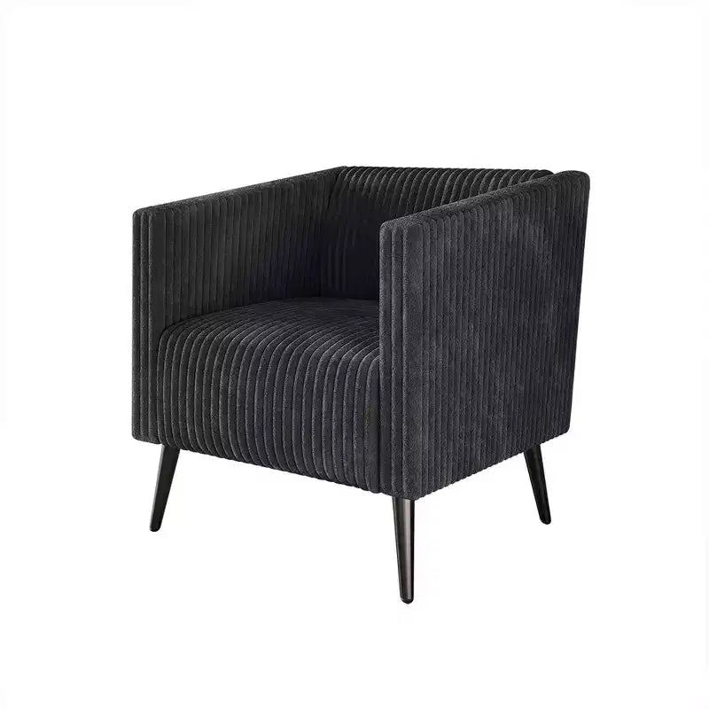 Poltrona d'accento rivestita in velluto con gambe in legno, capacità 113 kg, 77 cm L x 79 cm H