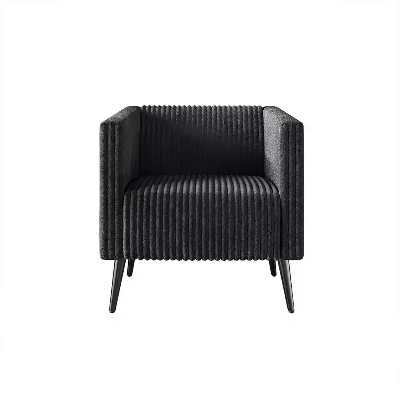 Poltrona d'accento rivestita in velluto con gambe in legno, capacità 113 kg, 77 cm L x 79 cm H