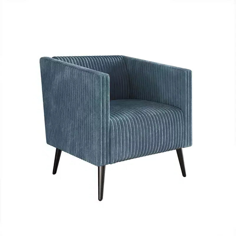 Poltrona d'accento rivestita in velluto con gambe in legno, capacità 113 kg, 77 cm L x 79 cm H