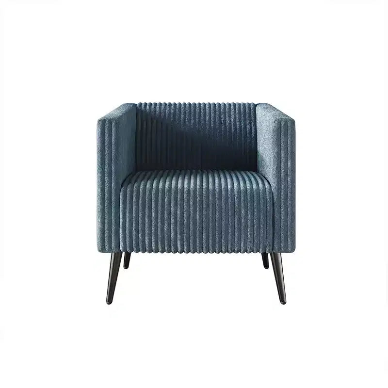 Poltrona d'accento rivestita in velluto con gambe in legno, capacità 113 kg, 77 cm L x 79 cm H