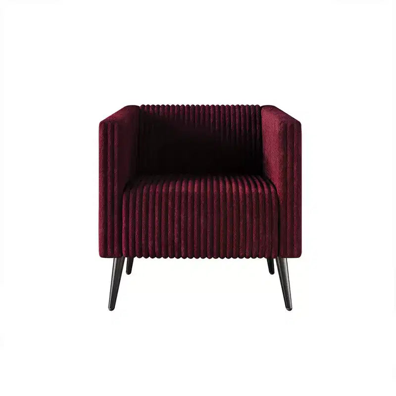 Poltrona d'accento rivestita in velluto con gambe in legno, capacità 113 kg, 77 cm L x 79 cm H