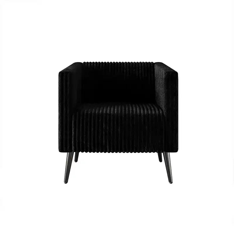 Poltrona d'accento rivestita in velluto con gambe in legno, capacità 113 kg, 77 cm L x 79 cm H