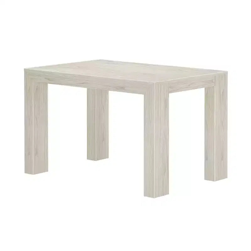 Tavolo da pranzo moderno in legno massiccio da 122 cm, per 4 persone, finitura spazzolata, piano in pino, 122 cm L x 81 cm P x 76 cm H