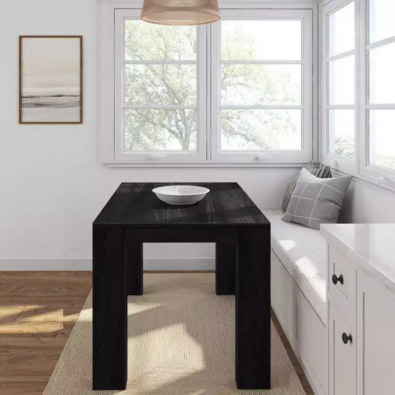 Tavolo da pranzo moderno in legno massiccio da 122 cm, per 4 persone, finitura spazzolata, piano in pino, 122 cm L x 81 cm P x 76 cm H