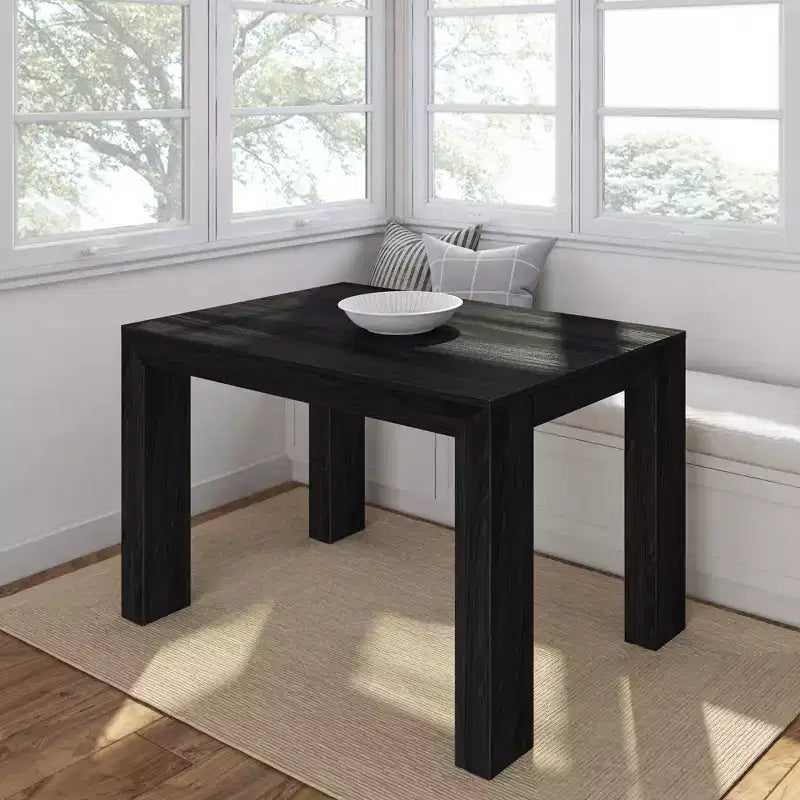 Tavolo da pranzo moderno in legno massiccio da 122 cm, per 4 persone, finitura spazzolata, piano in pino, 122 cm L x 81 cm P x 76 cm H