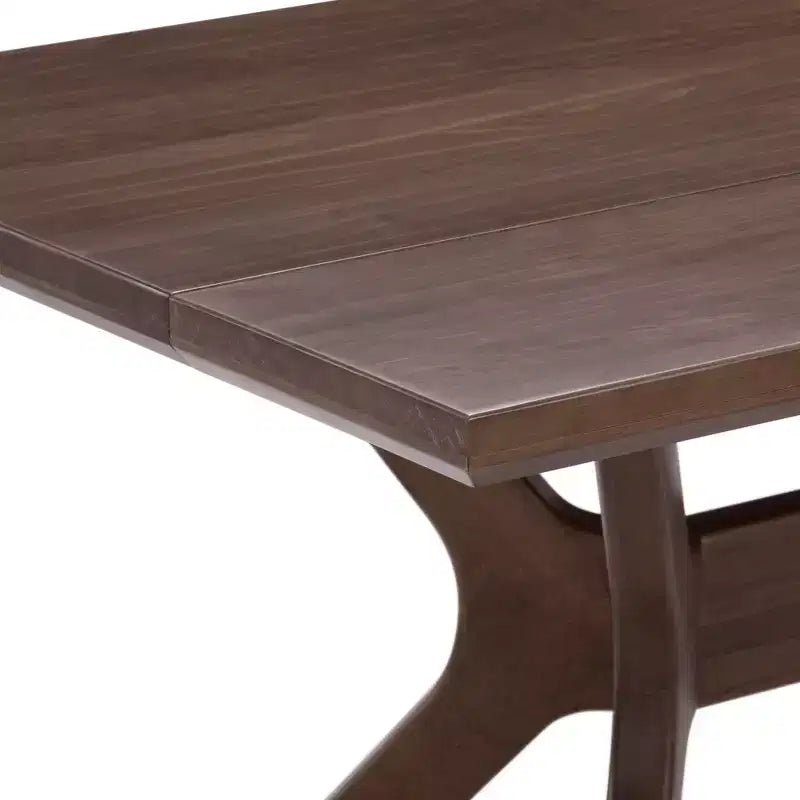 Tavolo da Pranzo Rettangolare 122 cm per 4 Persone, Piano in Pino Massello, Base con Gambe Incrociate, Stile Scandinavo
