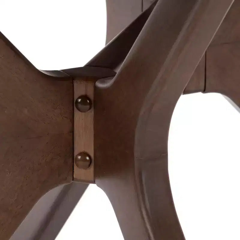 Tavolo da Pranzo Rettangolare 122 cm per 4 Persone, Piano in Pino Massello, Base con Gambe Incrociate, Stile Scandinavo
