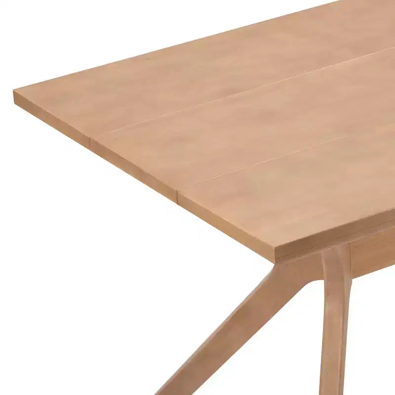 Tavolo da Pranzo Rettangolare 122 cm per 4 Persone, Piano in Pino Massello, Base con Gambe Incrociate, Stile Scandinavo