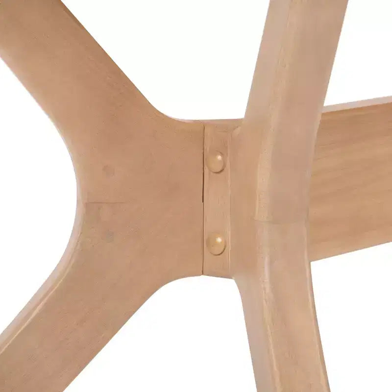 Tavolo da Pranzo Rettangolare 122 cm per 4 Persone, Piano in Pino Massello, Base con Gambe Incrociate, Stile Scandinavo