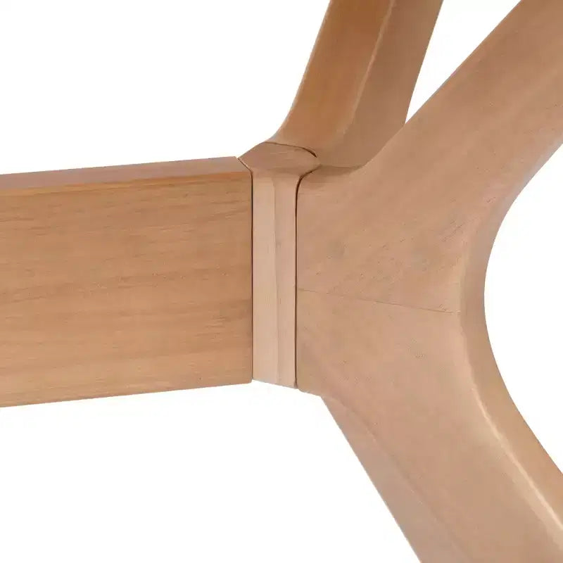 Tavolo da Pranzo Rettangolare 122 cm per 4 Persone, Piano in Pino Massello, Base con Gambe Incrociate, Stile Scandinavo