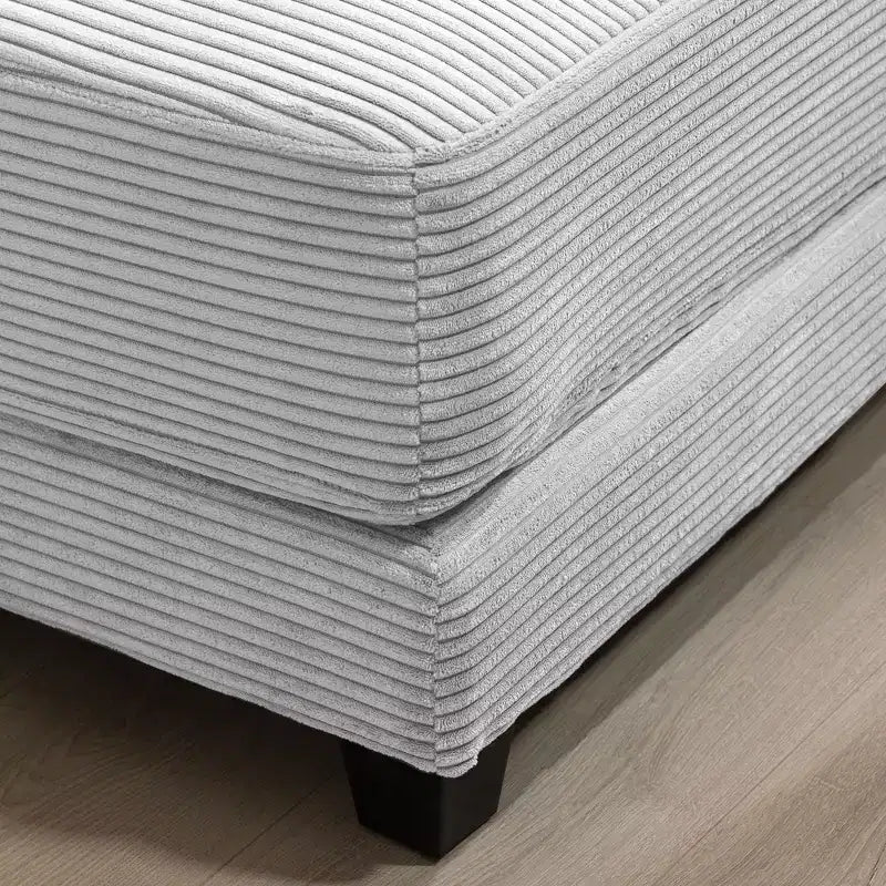 Pouf in velluto a coste oversize, pile a pelo lungo, 110,9 cm L x 73,9 cm P x 47 cm A, capacità 113,4 kg