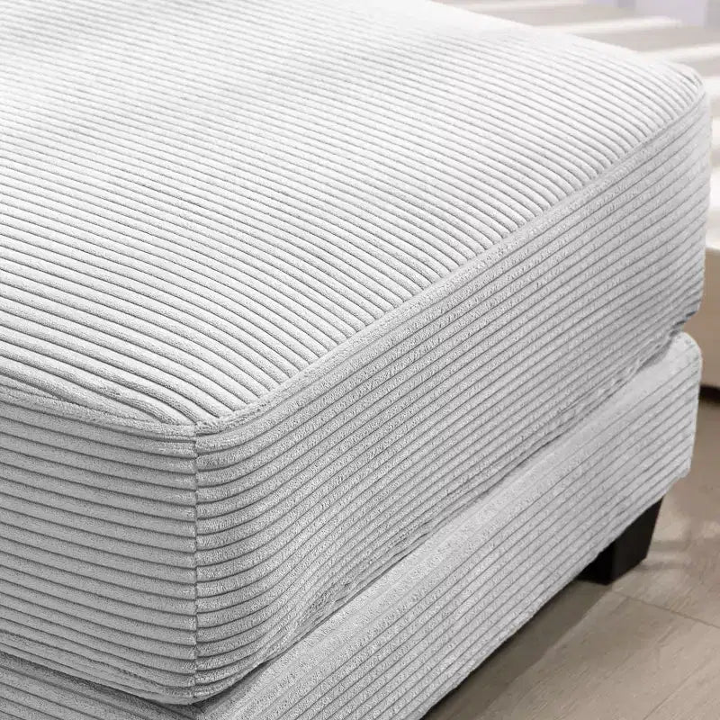 Pouf in velluto a coste oversize, pile a pelo lungo, 110,9 cm L x 73,9 cm P x 47 cm A, capacità 113,4 kg