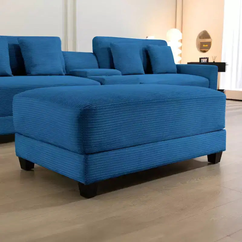 Pouf in velluto a coste oversize, pile a pelo lungo, 110,9 cm L x 73,9 cm P x 47 cm A, capacità 113,4 kg
