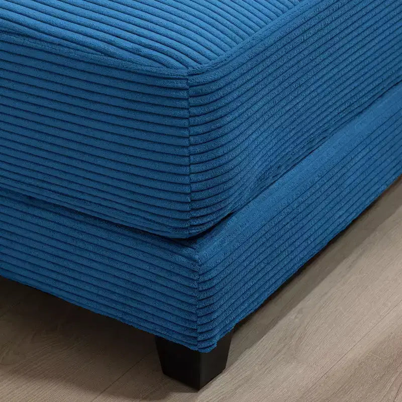Pouf in velluto a coste oversize, pile a pelo lungo, 110,9 cm L x 73,9 cm P x 47 cm A, capacità 113,4 kg