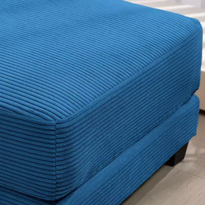 Pouf in velluto a coste oversize, pile a pelo lungo, 110,9 cm L x 73,9 cm P x 47 cm A, capacità 113,4 kg