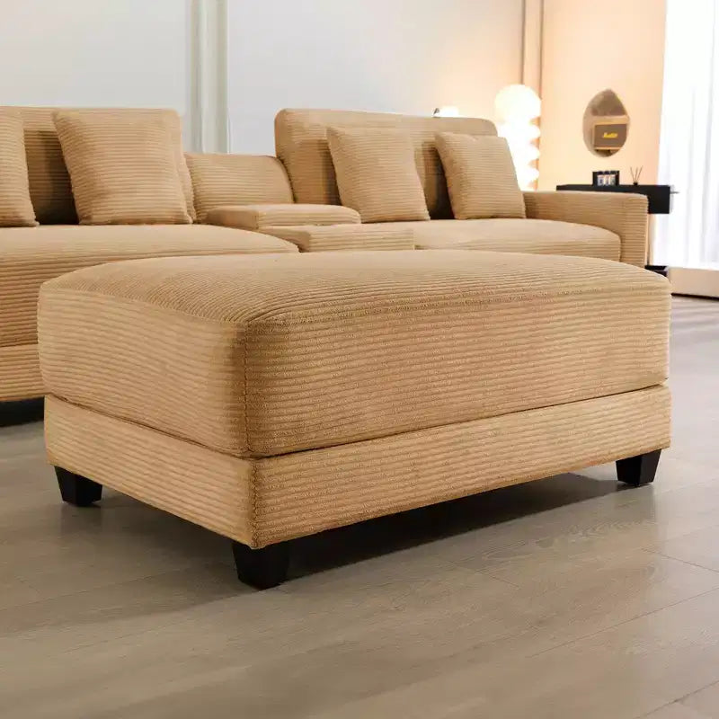 Pouf in velluto a coste oversize, pile a pelo lungo, 110,9 cm L x 73,9 cm P x 47 cm A, capacità 113,4 kg