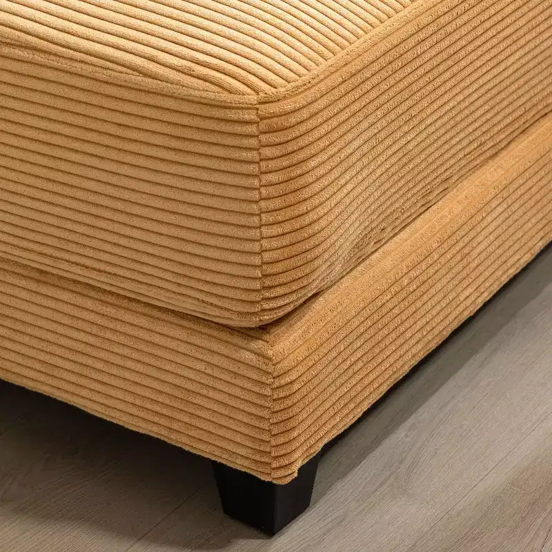 Pouf in velluto a coste oversize, pile a pelo lungo, 110,9 cm L x 73,9 cm P x 47 cm A, capacità 113,4 kg
