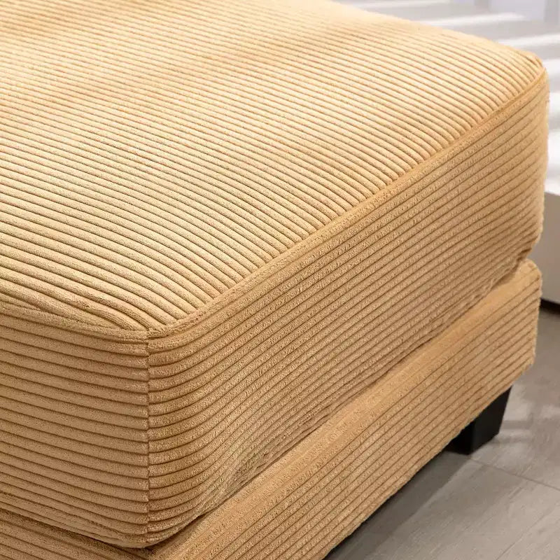 Pouf in velluto a coste oversize, pile a pelo lungo, 110,9 cm L x 73,9 cm P x 47 cm A, capacità 113,4 kg