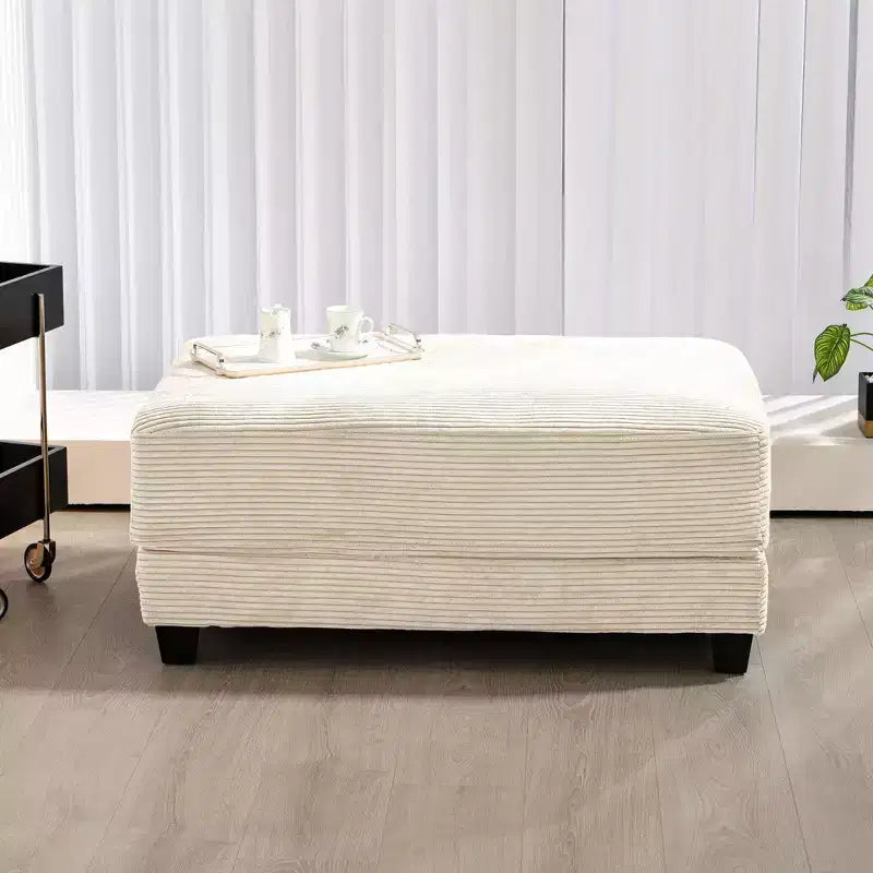 Pouf in velluto a coste oversize, pile a pelo lungo, 110,9 cm L x 73,9 cm P x 47 cm A, capacità 113,4 kg
