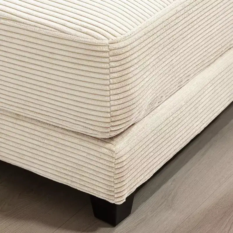Pouf in velluto a coste oversize, pile a pelo lungo, 110,9 cm L x 73,9 cm P x 47 cm A, capacità 113,4 kg
