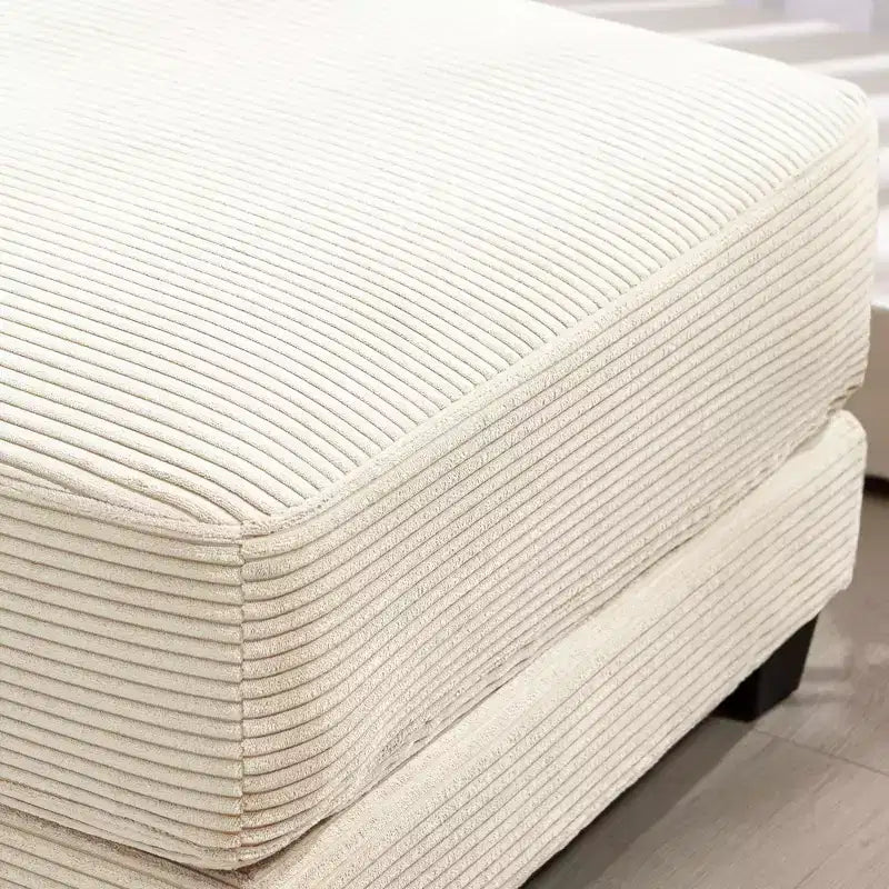 Pouf in velluto a coste oversize, pile a pelo lungo, 110,9 cm L x 73,9 cm P x 47 cm A, capacità 113,4 kg