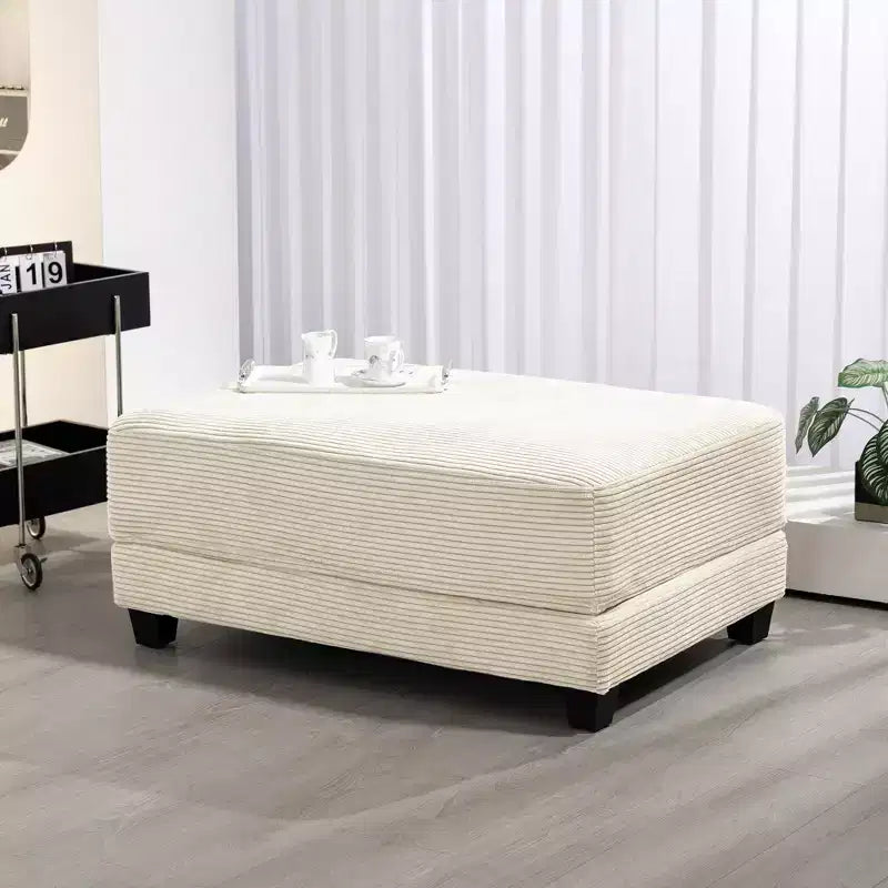 Hyleory Corduroy Oversized Comfort Ottoman for Bedroom, Living Room, Nursing Room