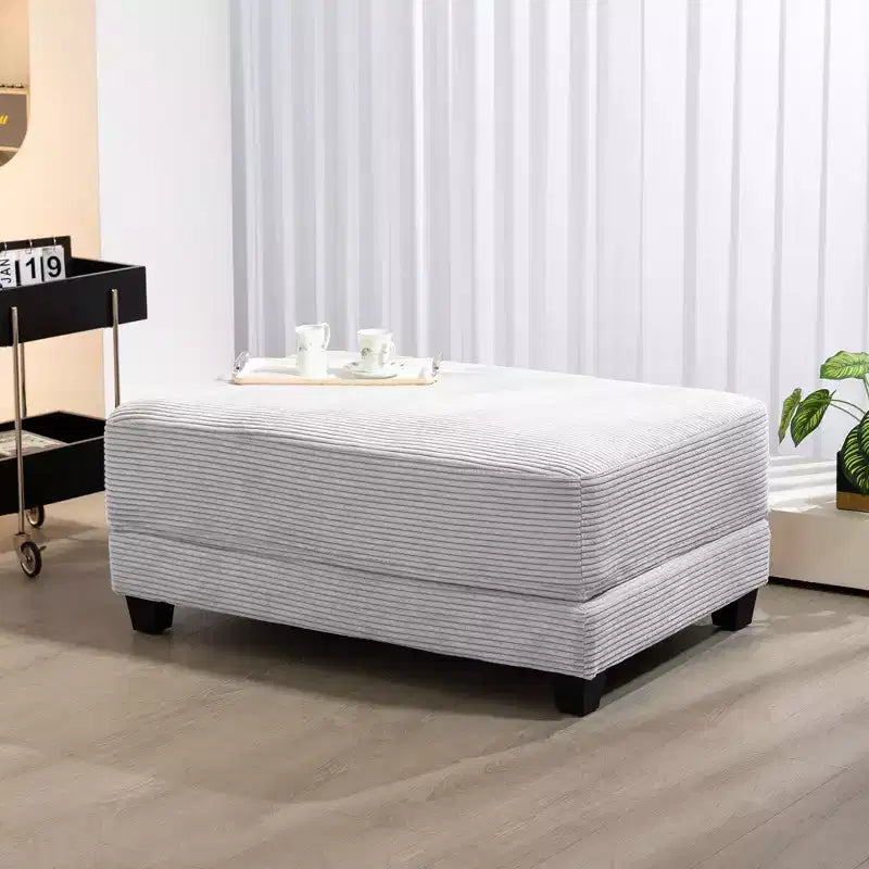 Pouf in velluto a coste oversize, pile a pelo lungo, 110,9 cm L x 73,9 cm P x 47 cm A, capacità 113,4 kg