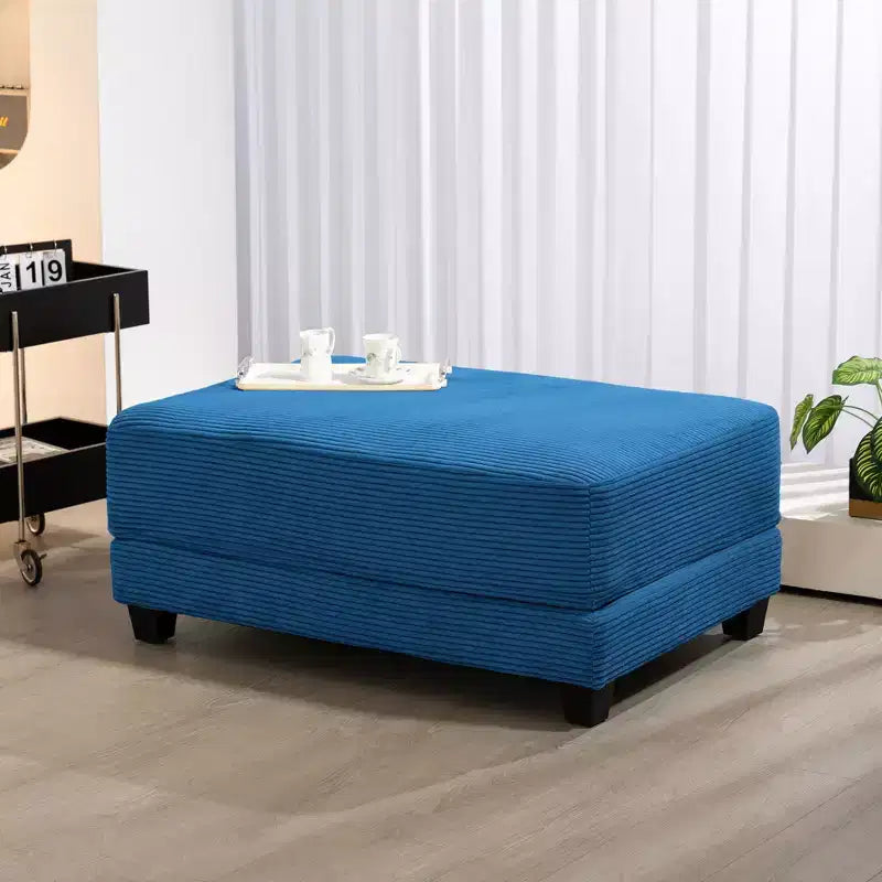 Pouf in velluto a coste oversize, pile a pelo lungo, 110,9 cm L x 73,9 cm P x 47 cm A, capacità 113,4 kg